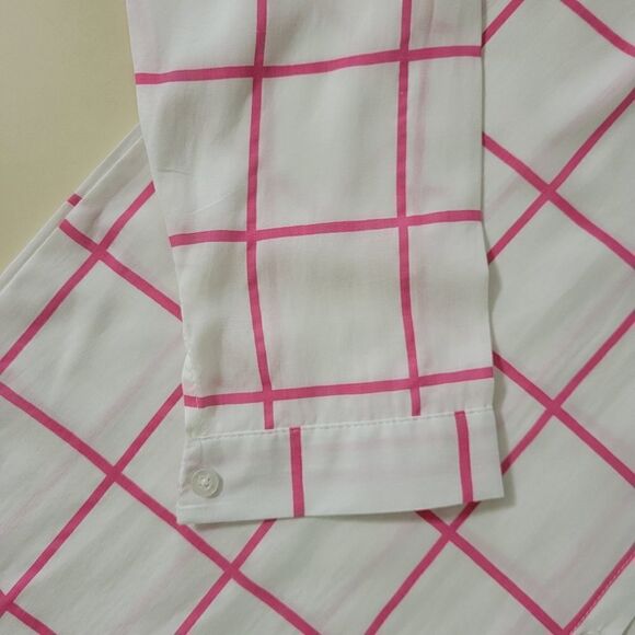 Ya Los Angeles Women's Long Sleeve Pink and White Button-Down Shirt - Picture 8 of 12